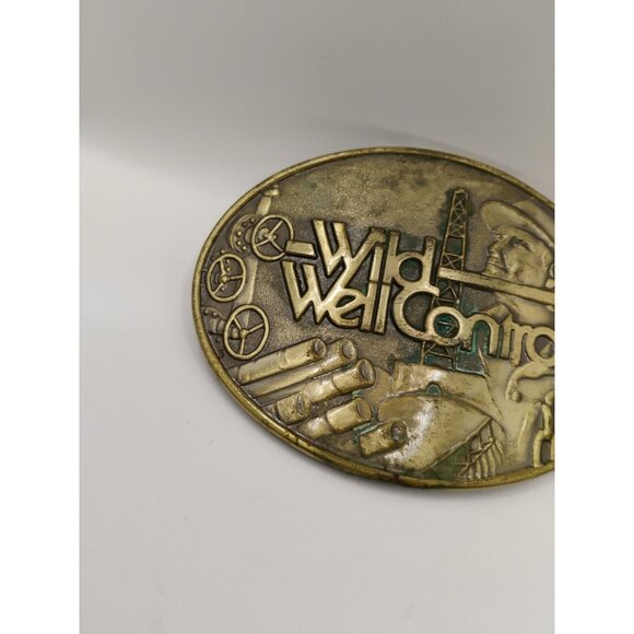 Vintage WILD WELL CONTROL Brass Limited Edition Belt Buckle - Picture 2 of 10